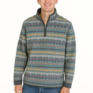 FatFace Airlie Pullover Sweater XS Aztec Print 1/4 Zip Cotton Native Inspired